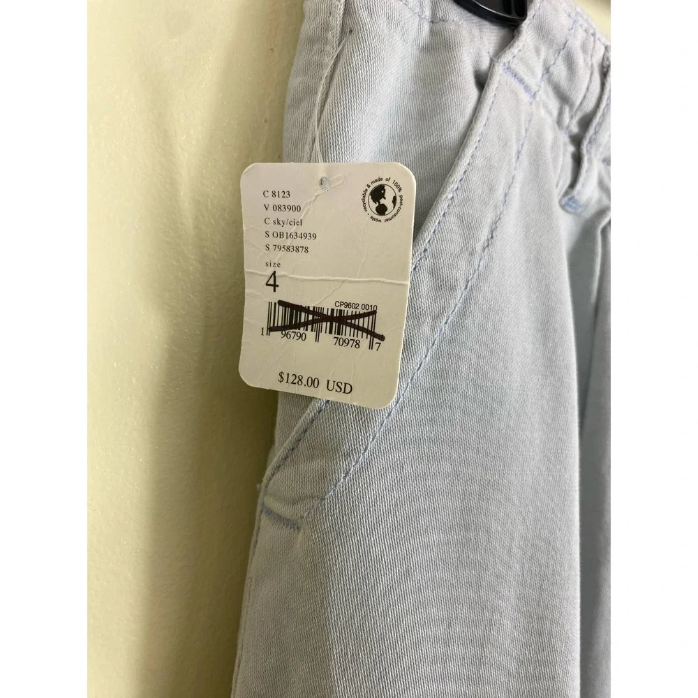 Free People Equinox Wide Leg Denim Trouser NWT Size 4 Pale Blue Gray button fly - Picture 7 of 12